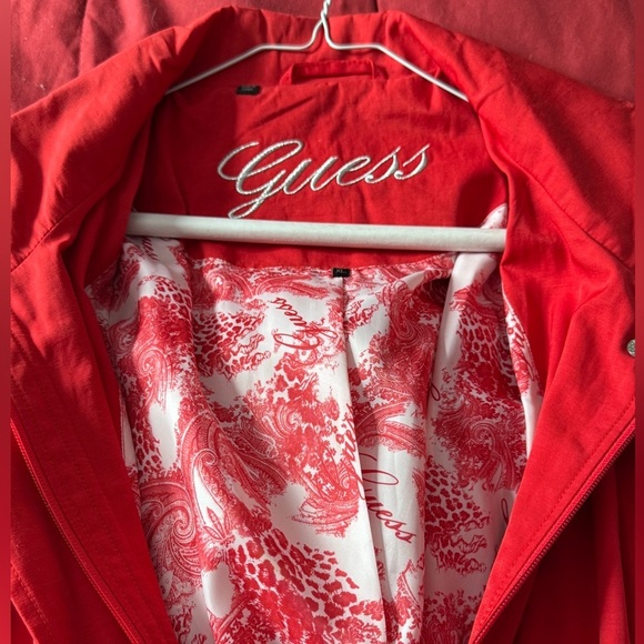 🧥Exquisite Vintage Late 2000’s Guess Women's Red Trench Coat - Picture 11 of 16